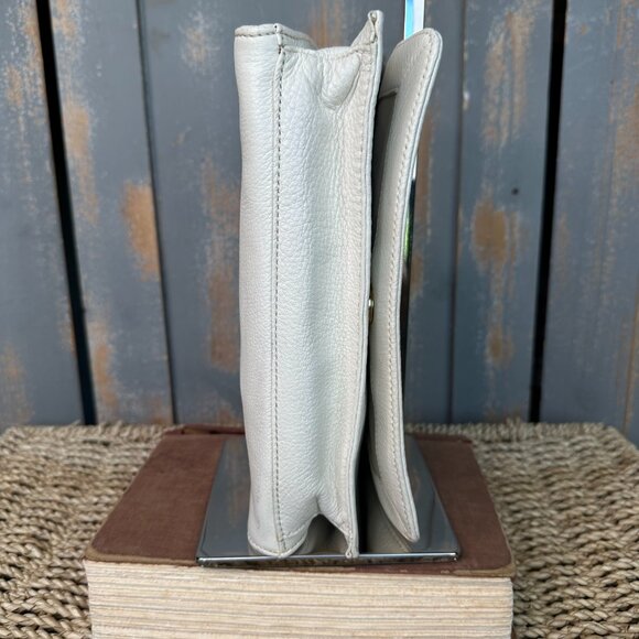 Tory Burch Kipp Perforated Logo Foldover Clutch Crossbody Bag White - Picture 6 of 16